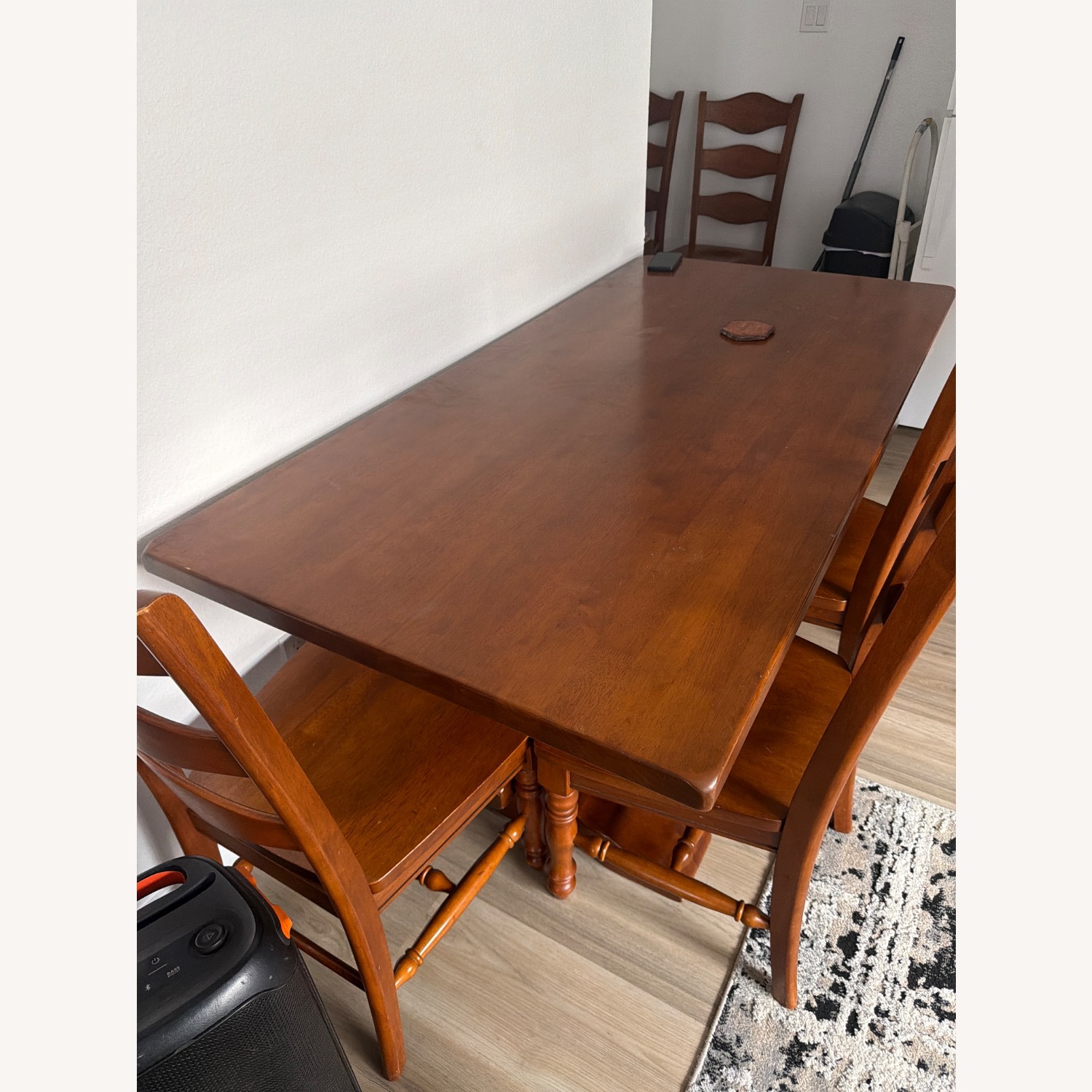 Vintage/Antique Dark Brown Wood Dining Set - image-3