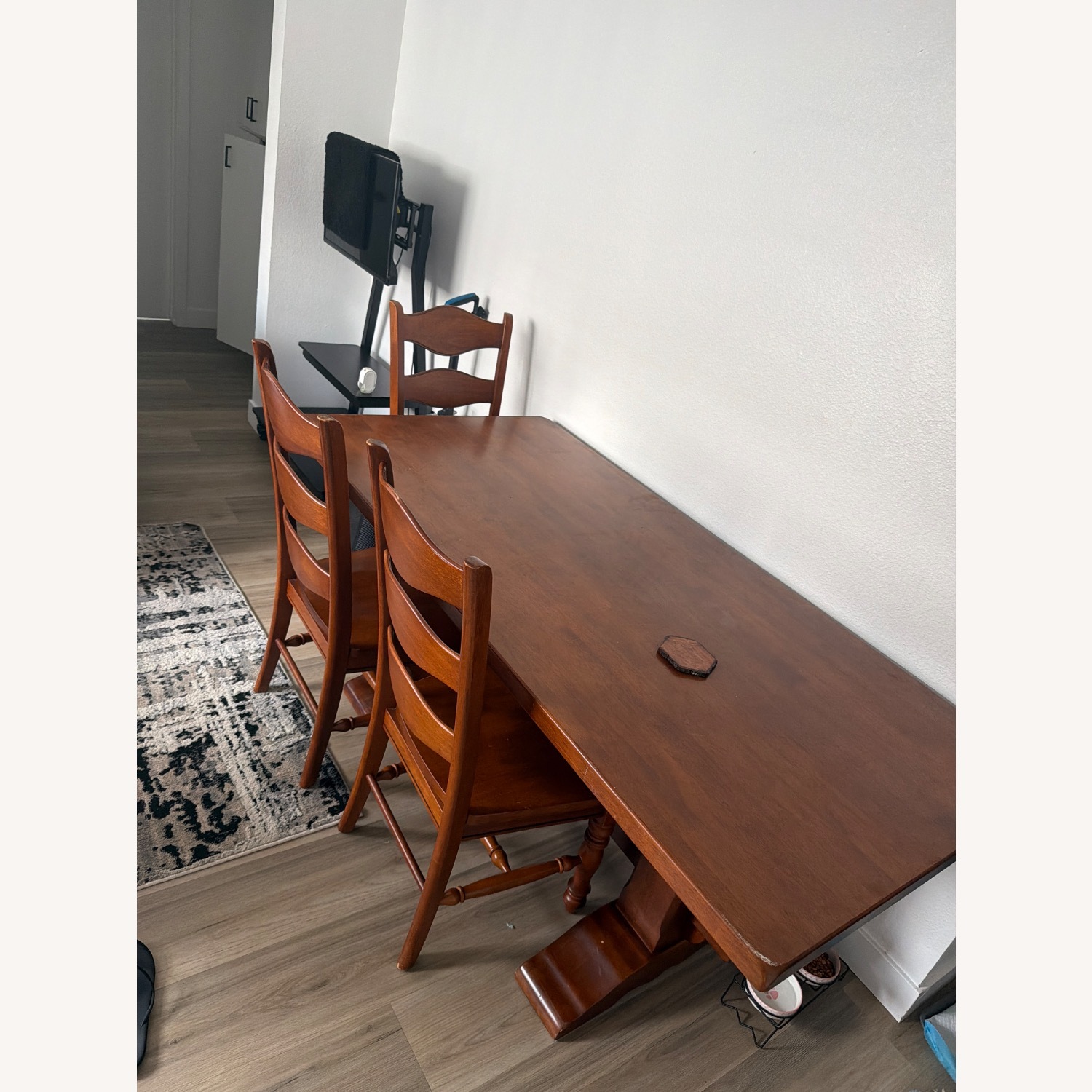 Vintage/Antique Dark Brown Wood Dining Set - image-5