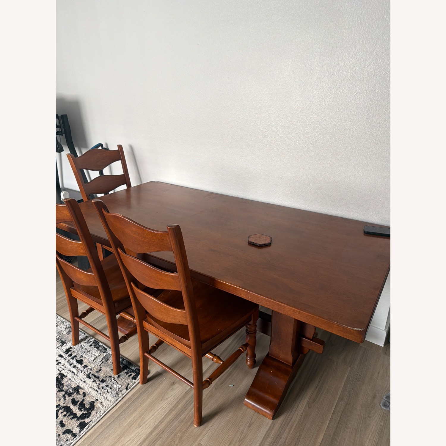 Vintage/Antique Dark Brown Wood Dining Set - image-1