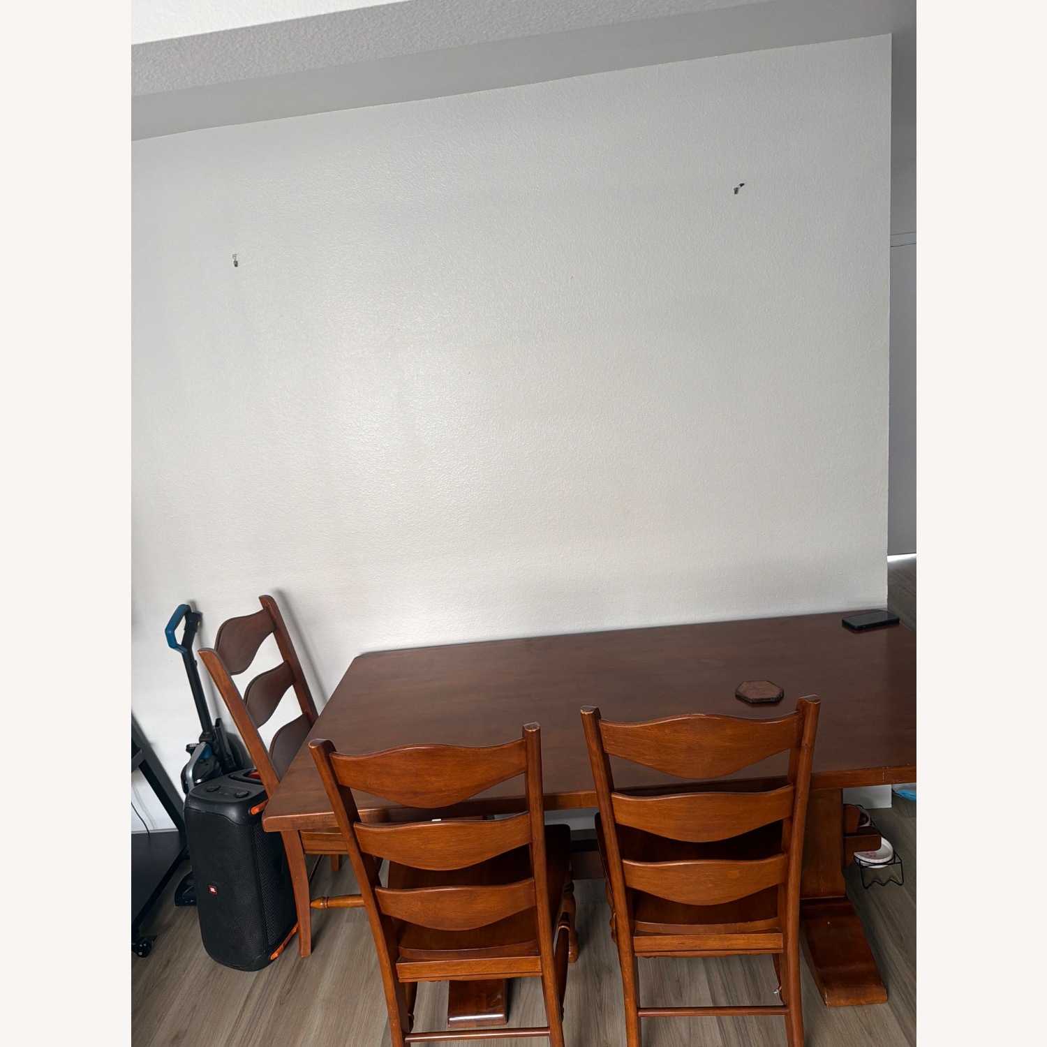 Vintage/Antique Dark Brown Wood Dining Set - image-2