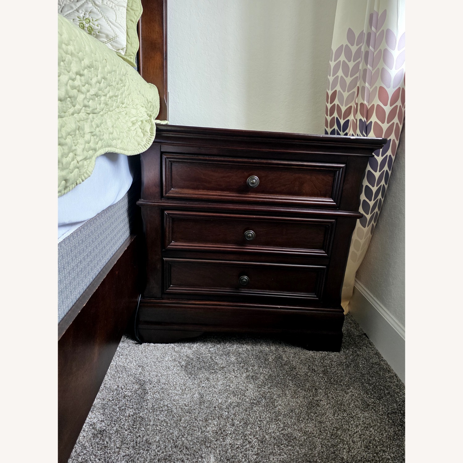 Vintage/Antique Finds Dark Brown Wood Nightstand - image-2
