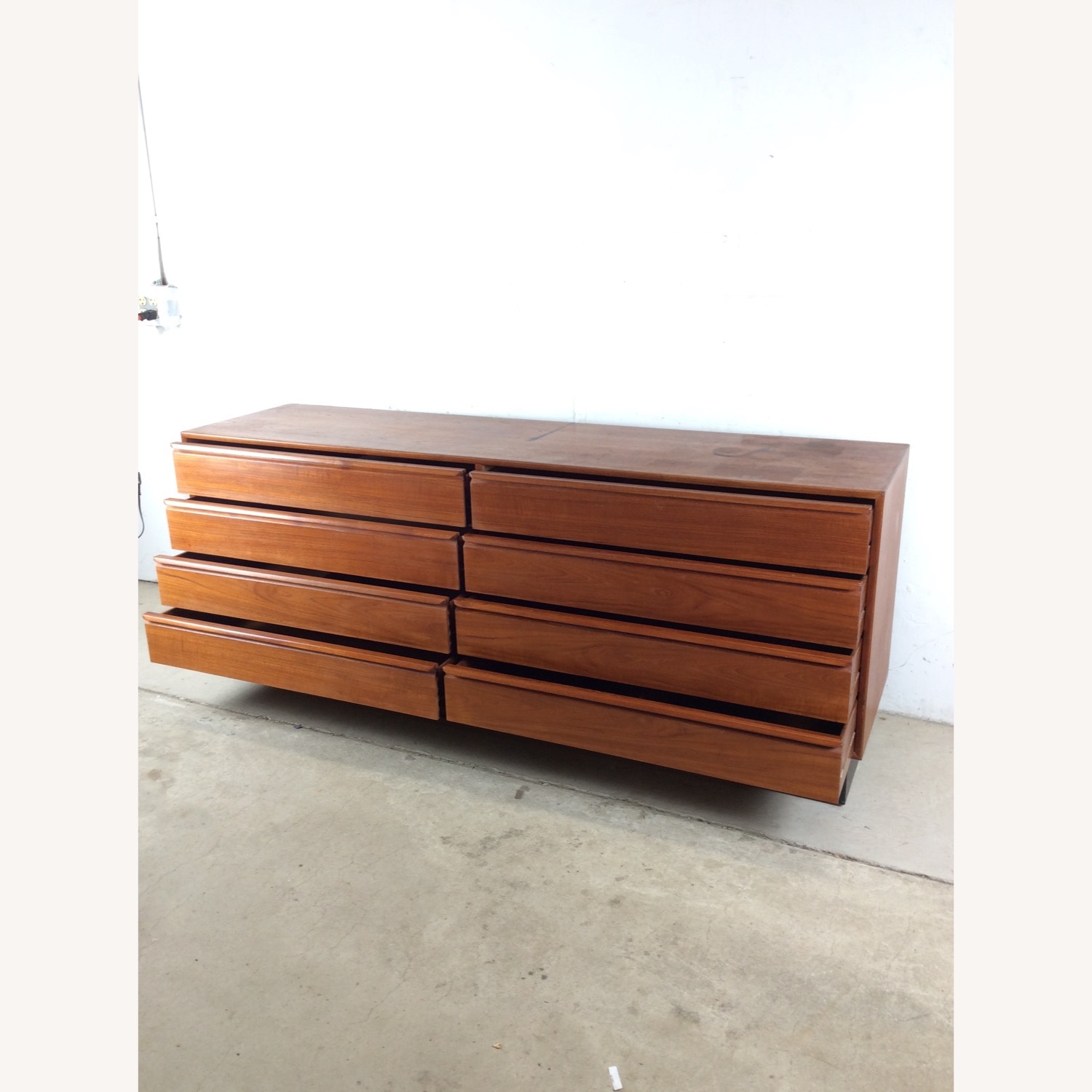 Danish Modern Teak 8 Drawer Lowboy Dresser - image-25