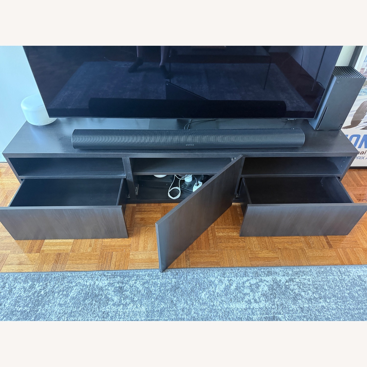 IKEA Besta Black Wood Media Storage - image-3