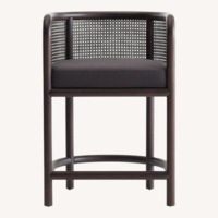 Crate & Barrel Dark Brown Wood Stools