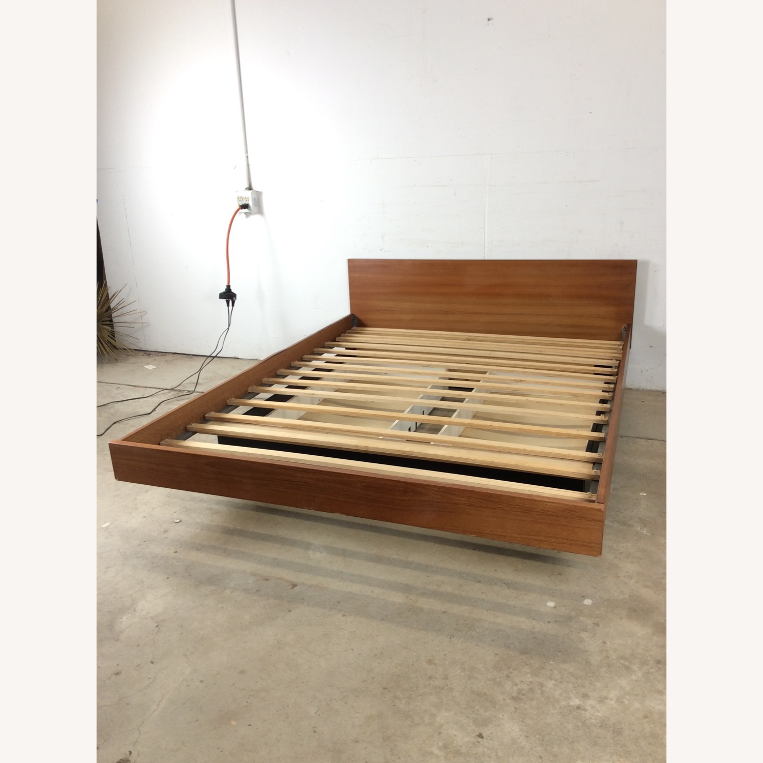 Danish Teak Queen Bed Frame with 2 Storage Drawers - image-1