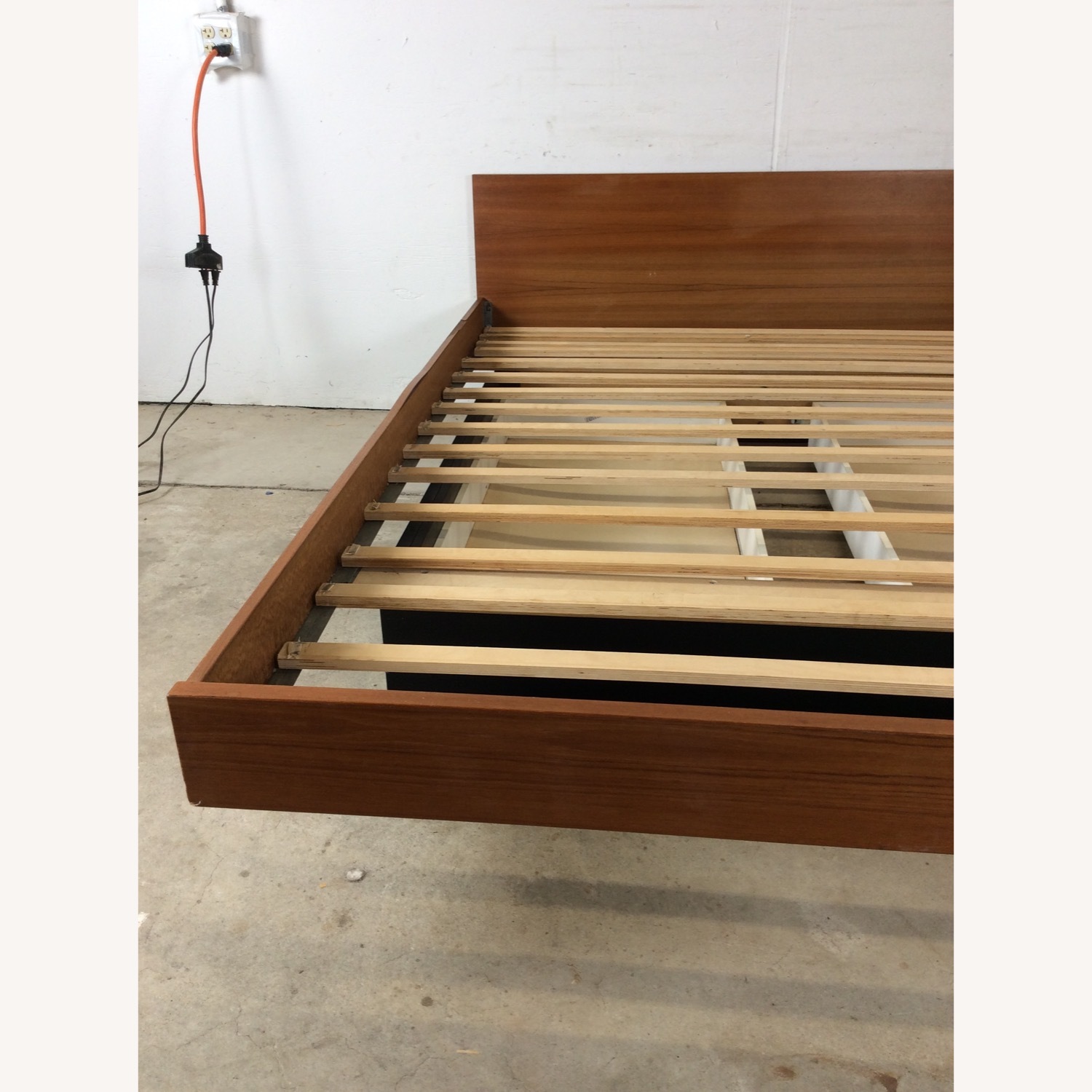 Danish Teak Queen Bed Frame with 2 Storage Drawers - image-7