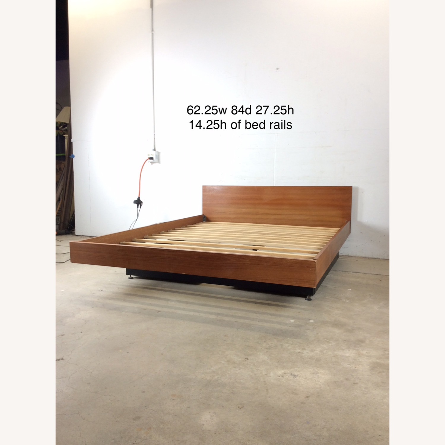 Danish Teak Queen Bed Frame with 2 Storage Drawers - image-29