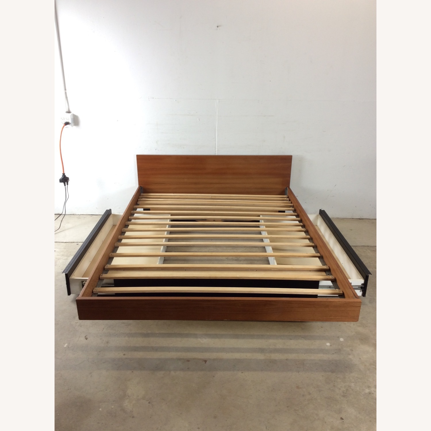 Danish Teak Queen Bed Frame with 2 Storage Drawers - image-28