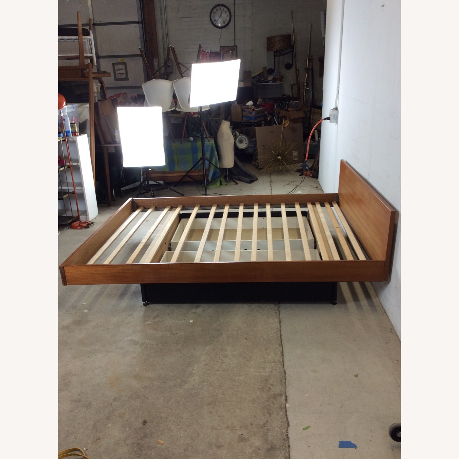 Danish Teak Queen Bed Frame with 2 Storage Drawers - image-23