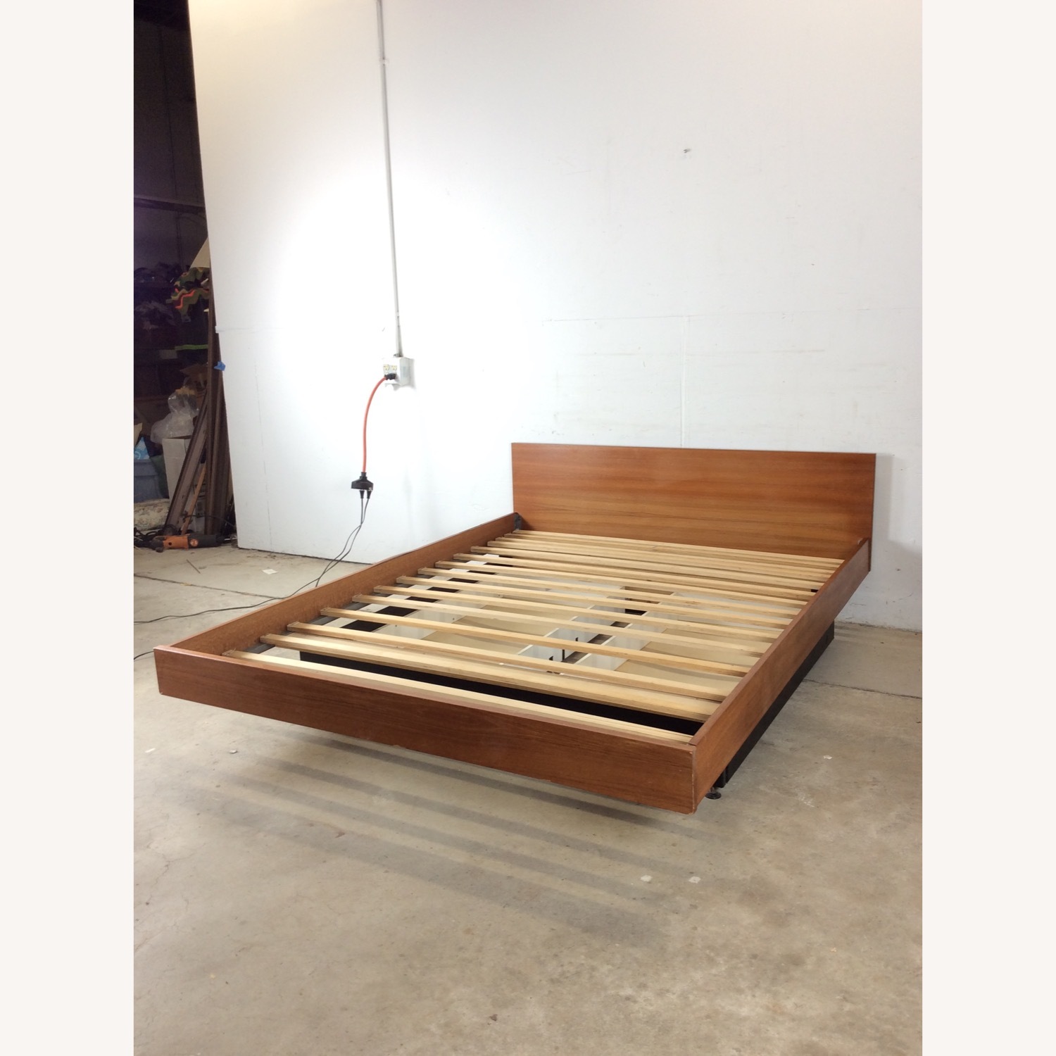 Danish Teak Queen Bed Frame with 2 Storage Drawers - image-2