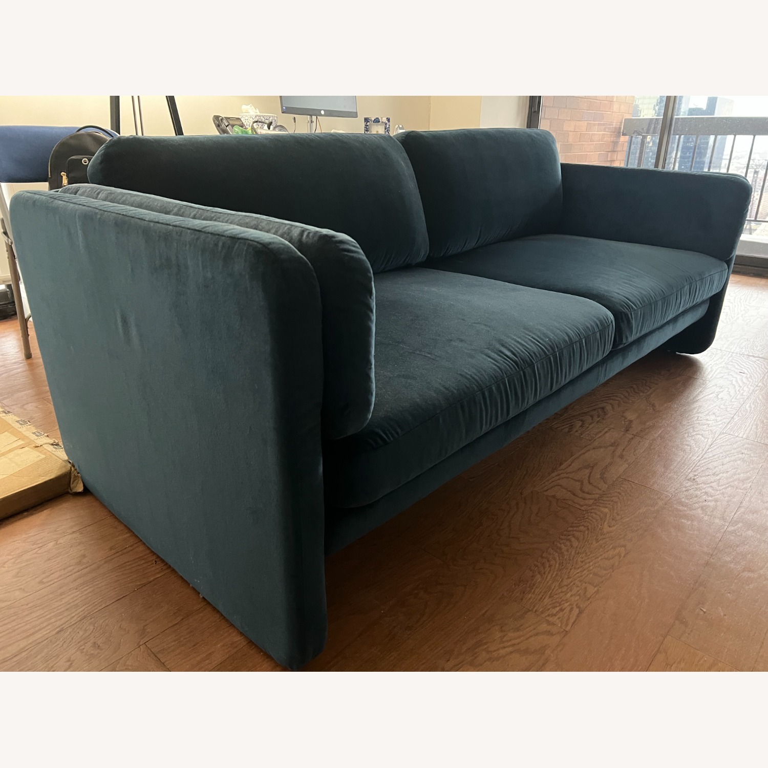 Design Within Reach Pastille Blue Velvet 3+ Seater Sofa - image-5