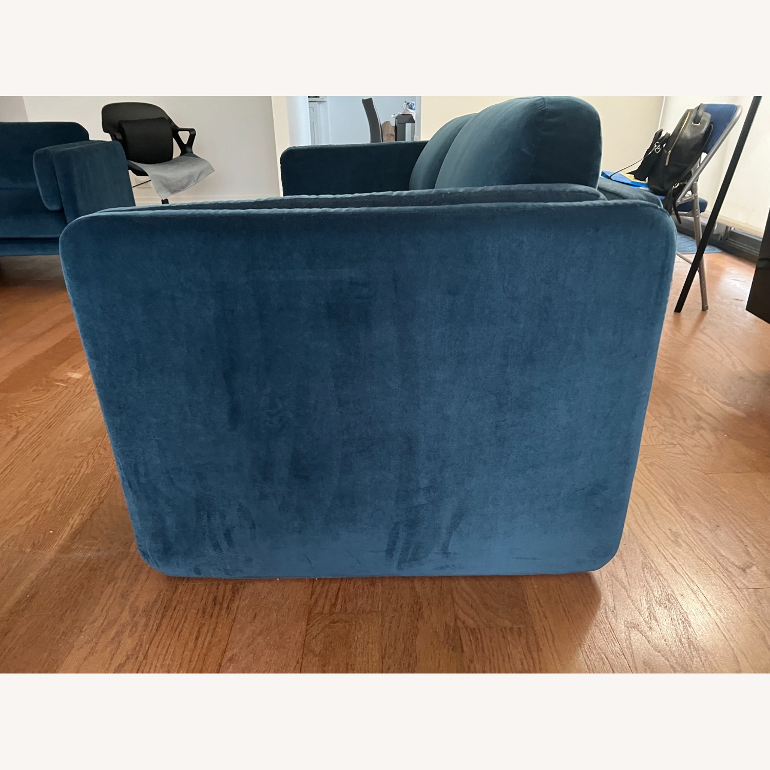 Design Within Reach Pastille Blue Velvet 3+ Seater Sofa - image-3