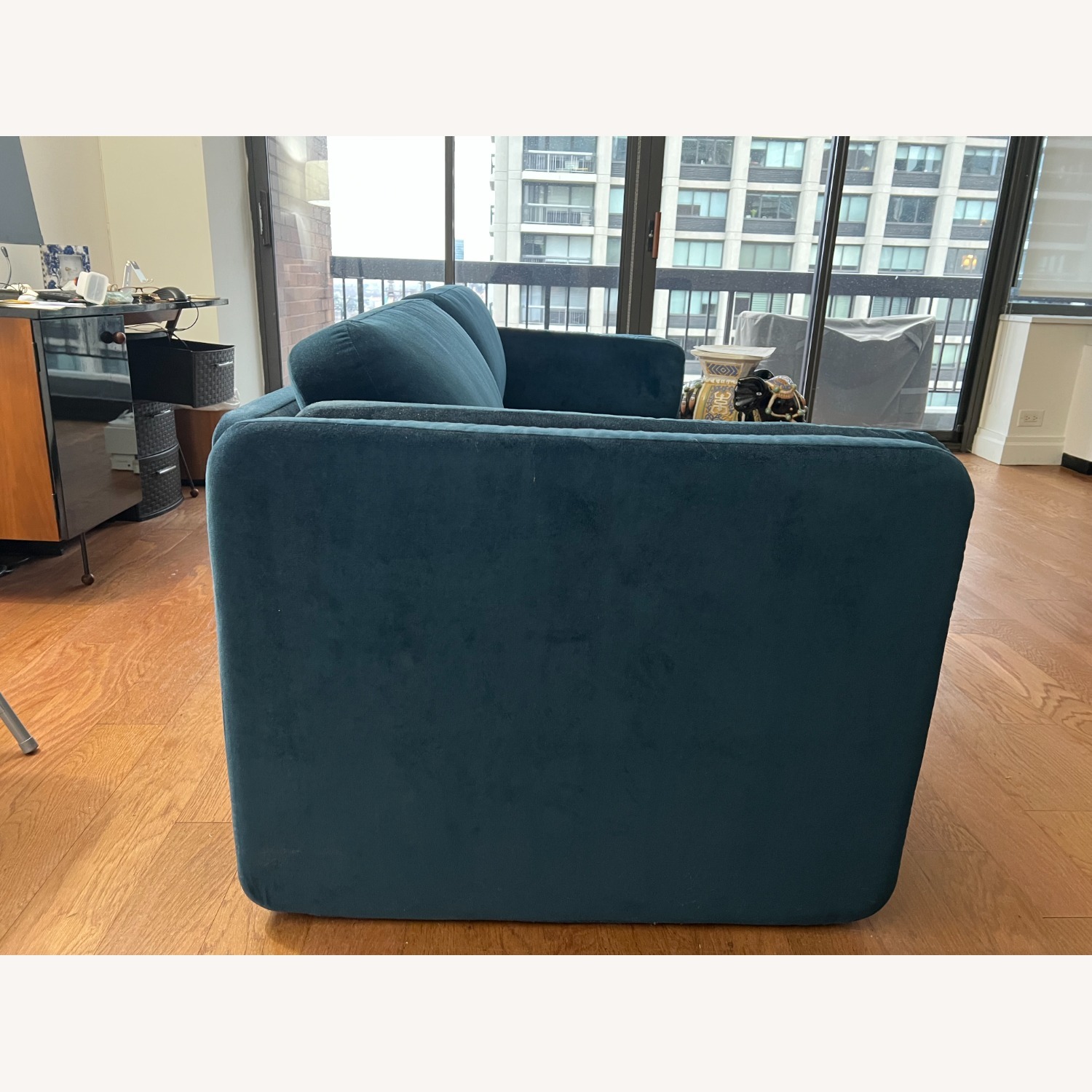 Design Within Reach Pastille Blue Velvet 3+ Seater Sofa - image-4