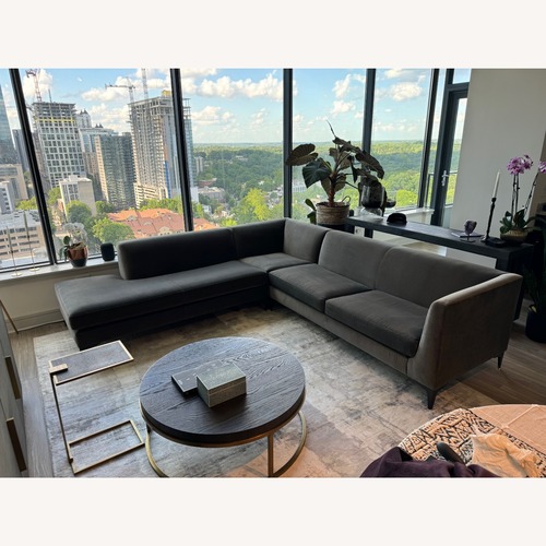 Used Room & Board Dark Brown Velvet 3+ Piece Sectional for sale on AptDeco