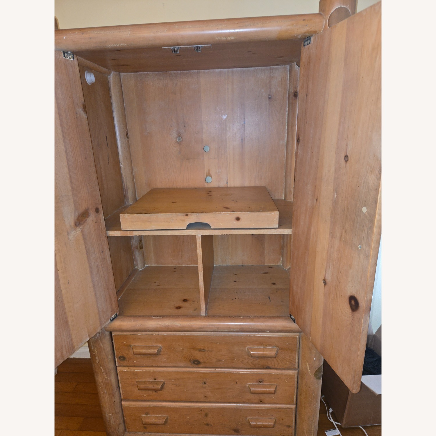 Vintage/Antique Natural Armoire - image-4
