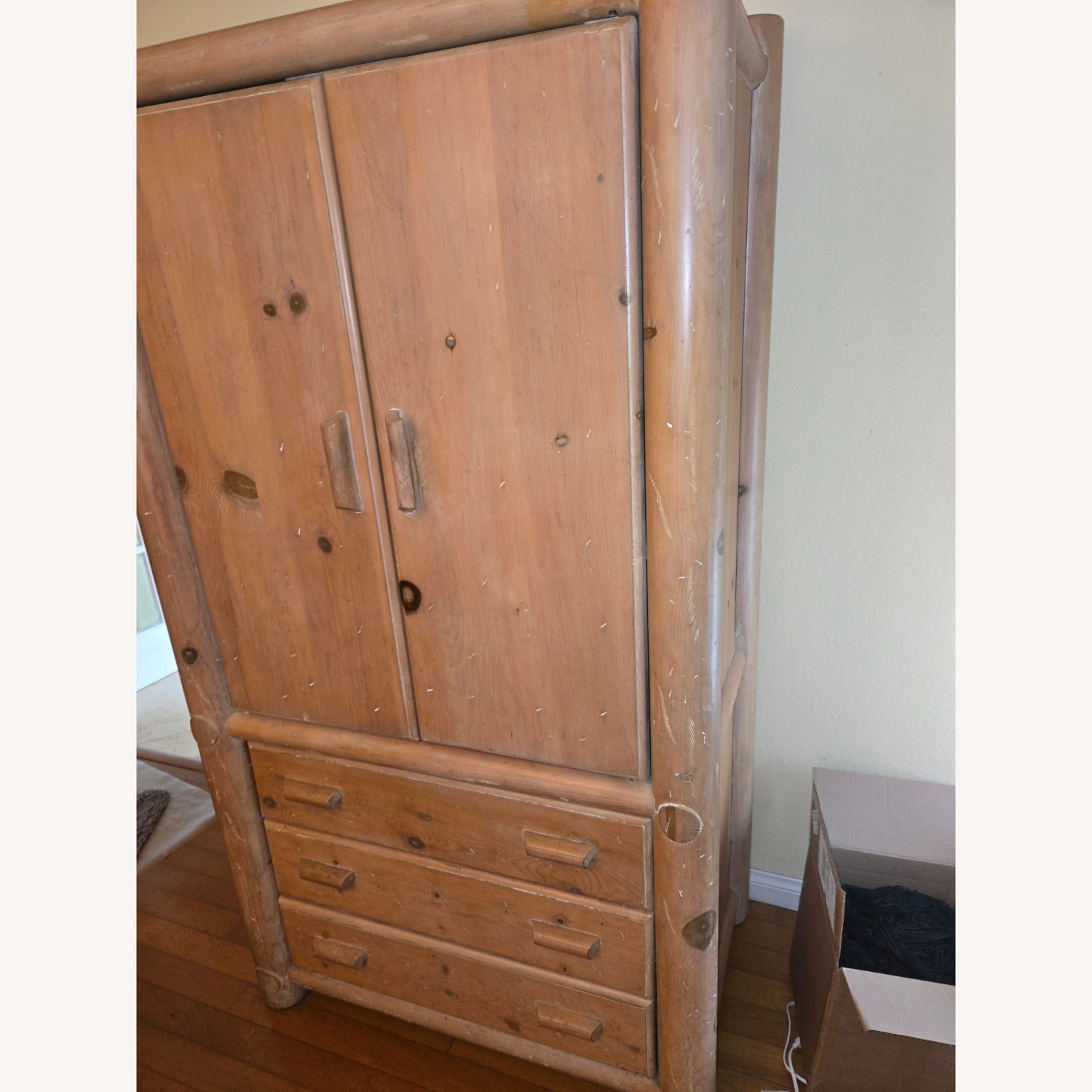 Vintage/Antique Natural Armoire - image-2