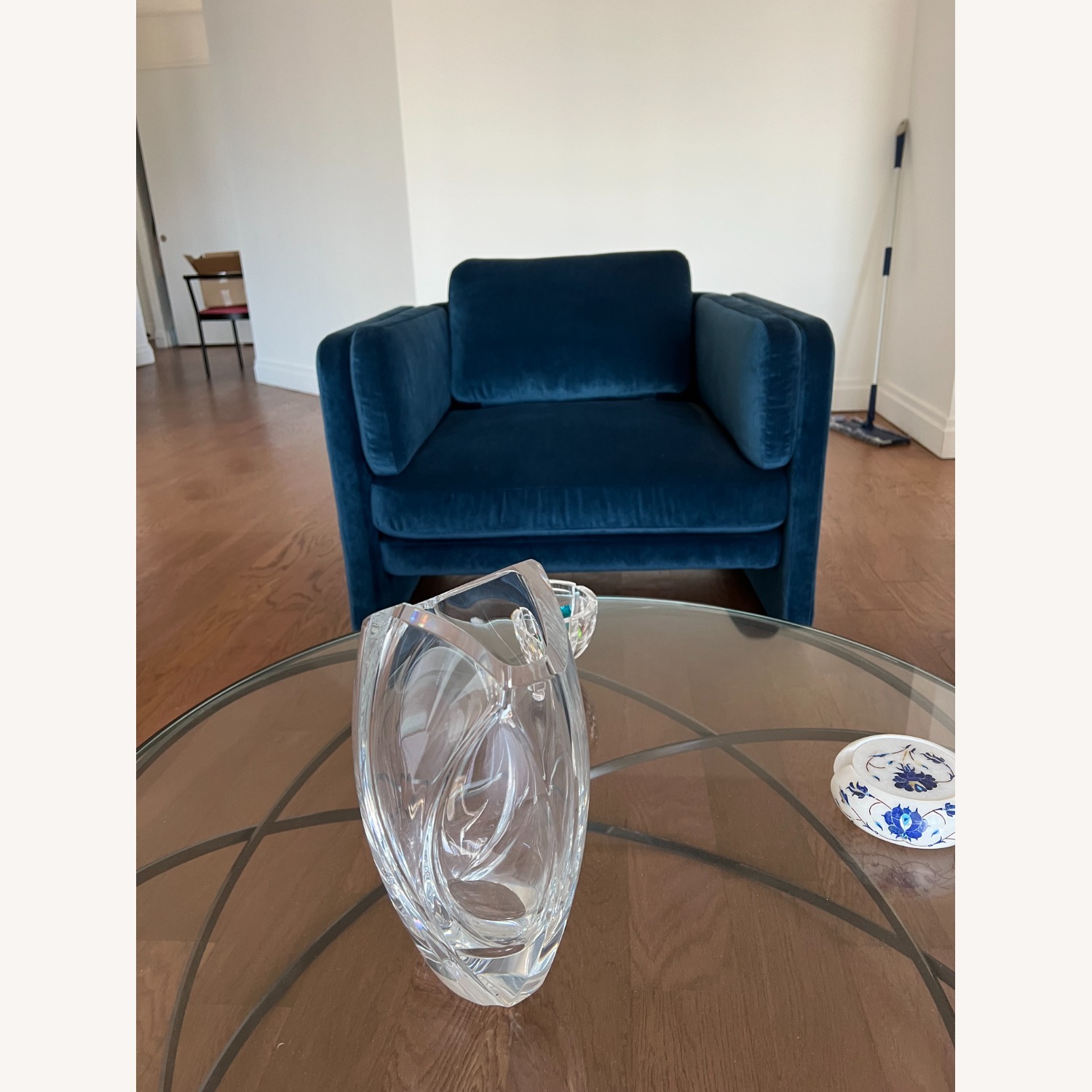 Design Within Reach Pastille Blue Velvet Armchair - image-2