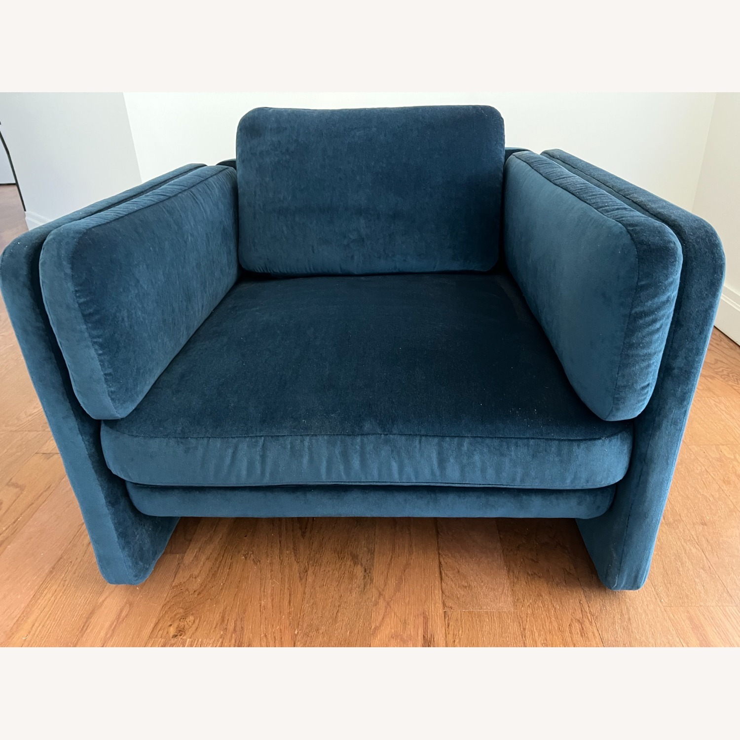 Design Within Reach Pastille Blue Velvet Armchair - image-1