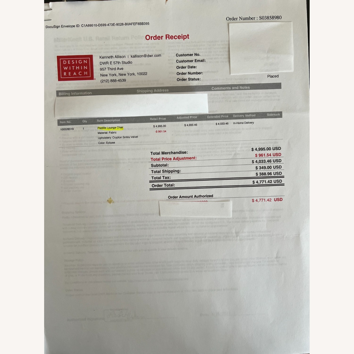 Design Within Reach Pastille Blue Velvet Armchair - image-11