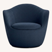 Lina Swivel Chair Blue Velvet Accent Chair