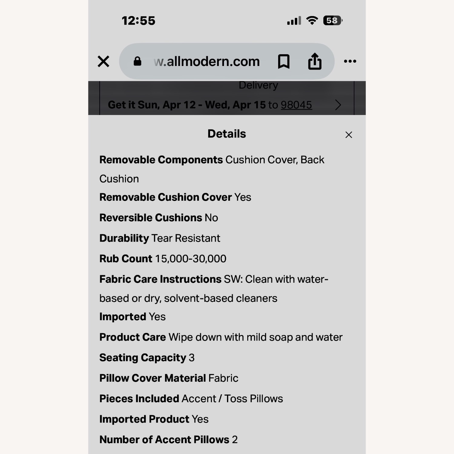 AllModern 3 Seat Sofa - image-5