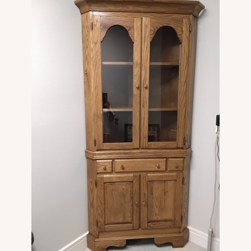 Used Corner Oak China Cabinet for sale on AptDeco