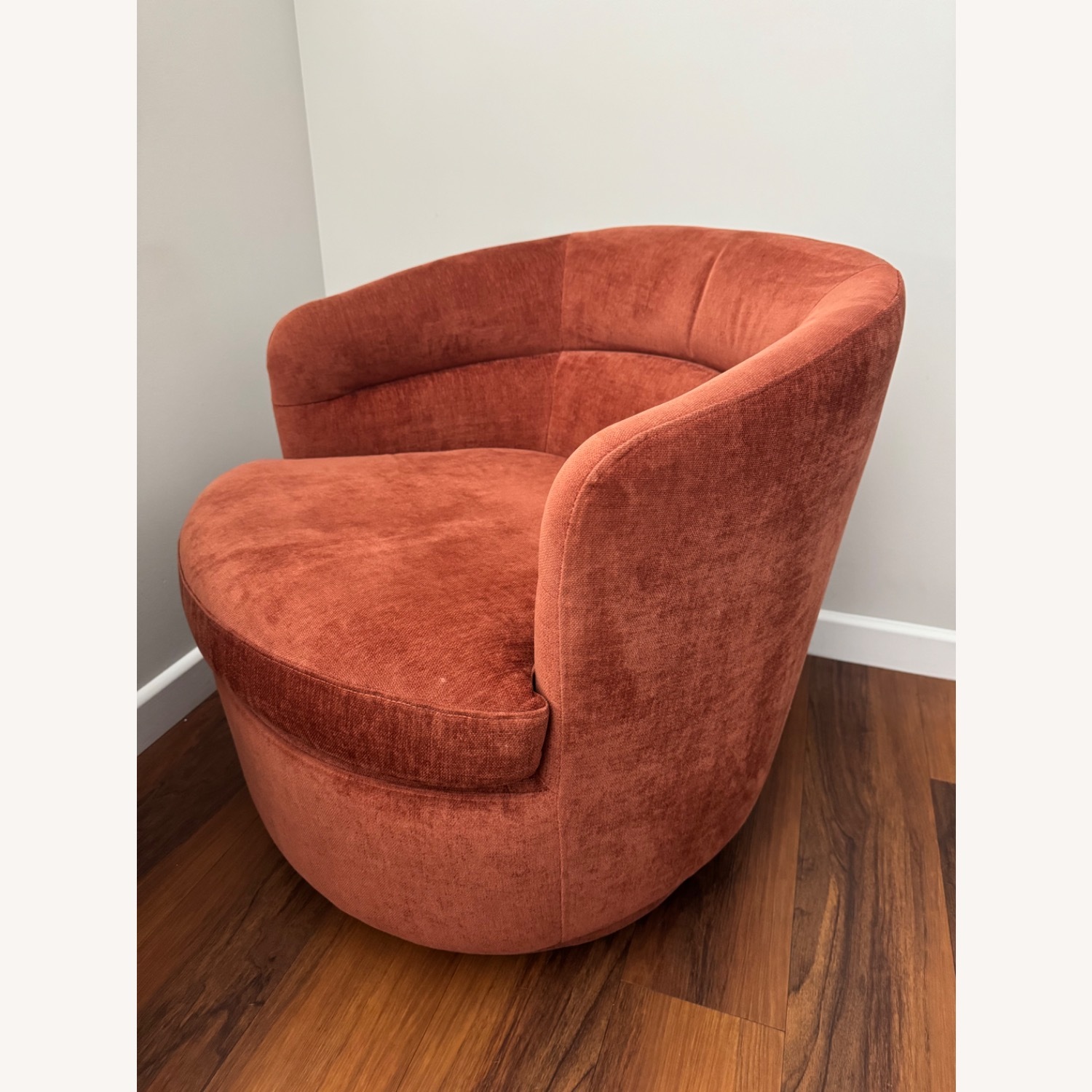 West Elm Orange Linen Accent Chairs - image-2