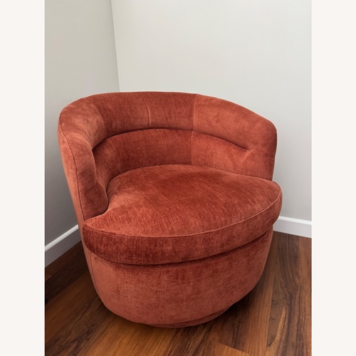 Used West Elm Orange Linen Accent Chairs for sale on AptDeco