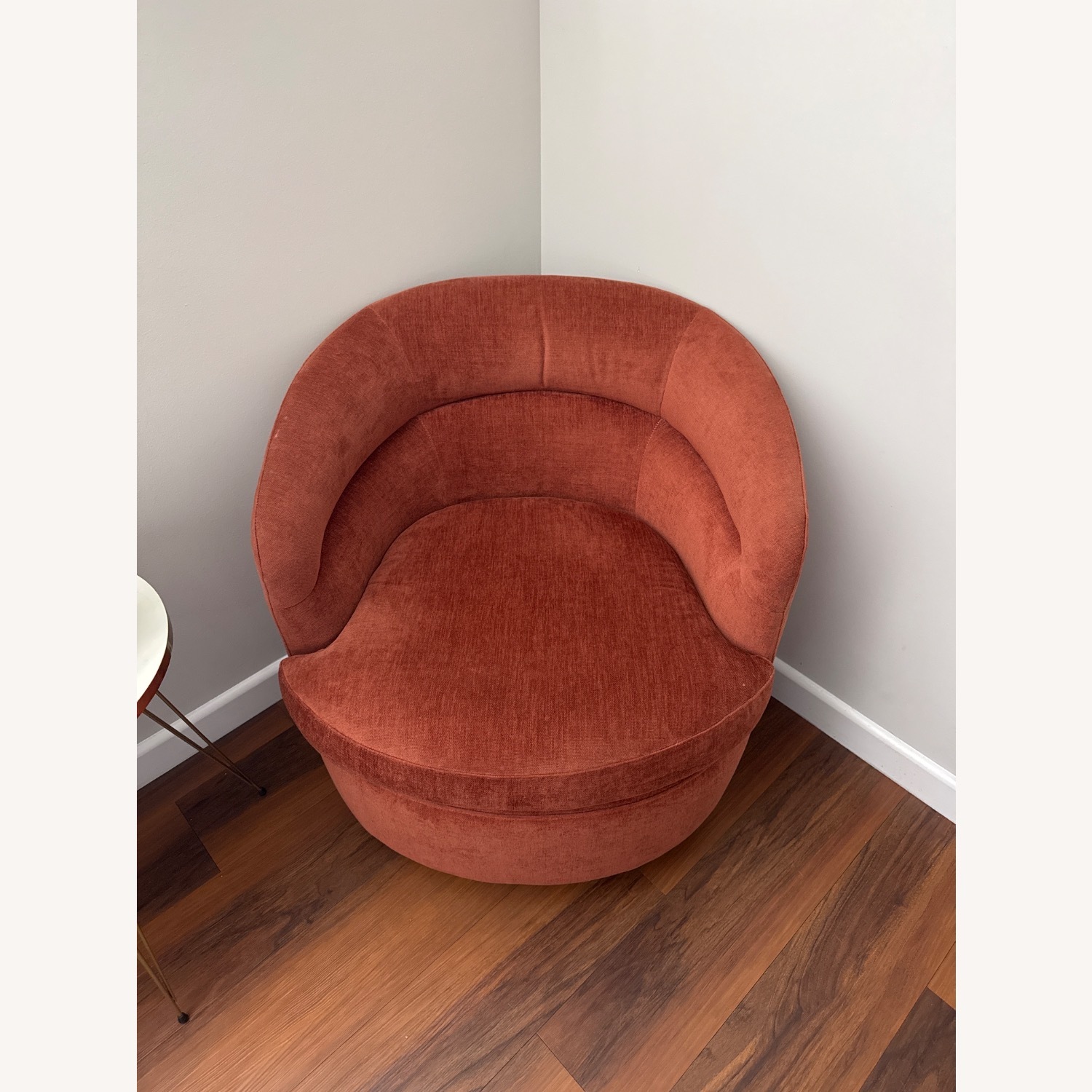 West Elm Orange Linen Accent Chairs - image-3