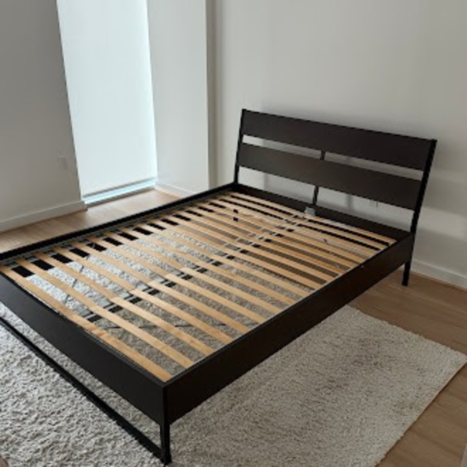 IKEA TRYSIL Dark Brown Wood Queen Bed - image-6
