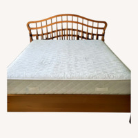 Vintage/Antique Light Brown Wood King Bed
