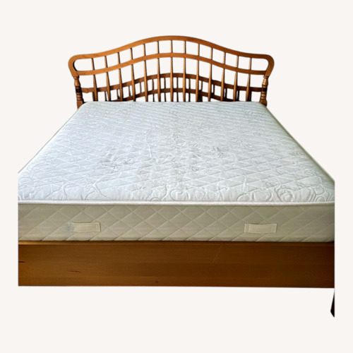 Used Vintage/Antique Light Brown Wood King Bed for sale on AptDeco
