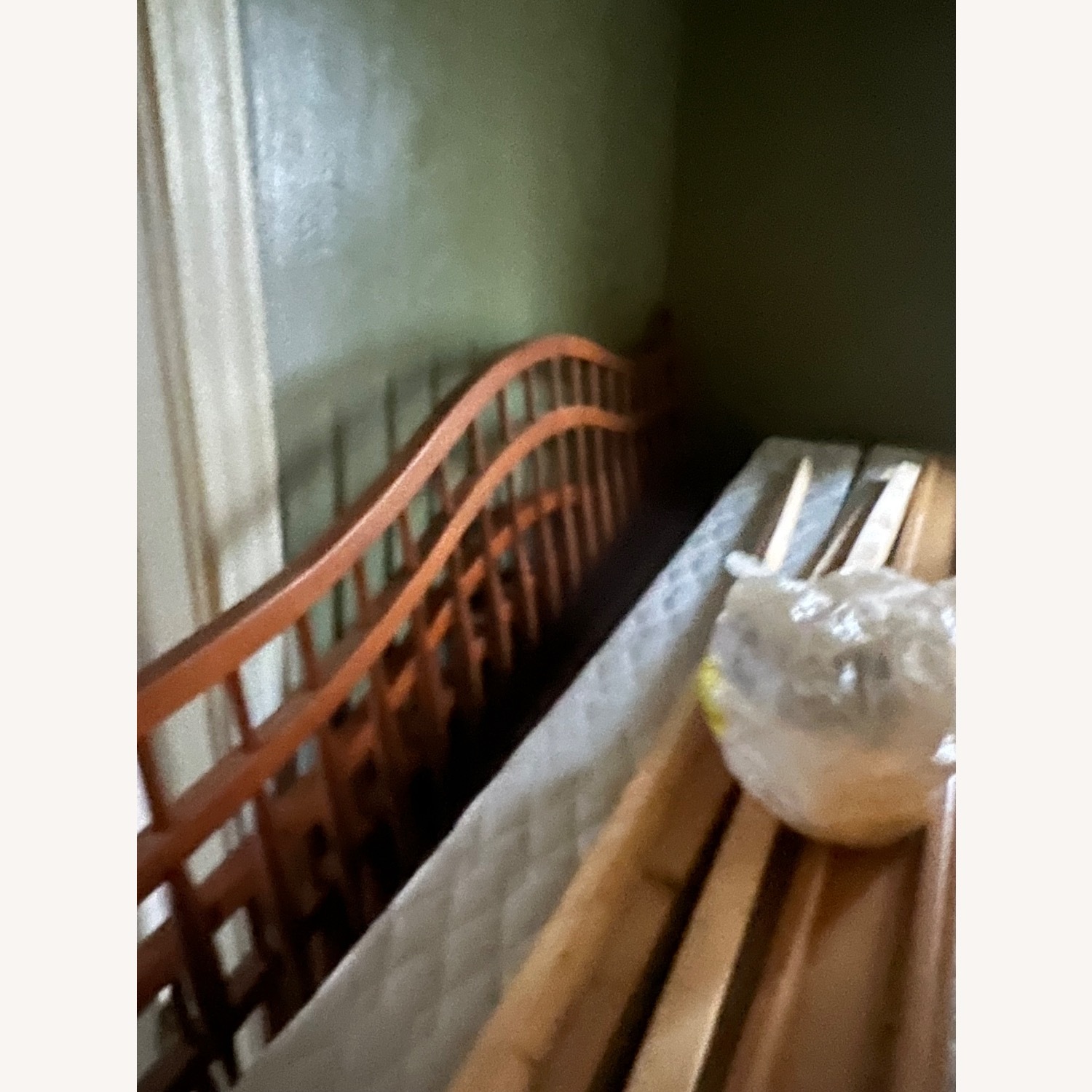 Vintage/Antique Light Brown Wood King Bed - image-3