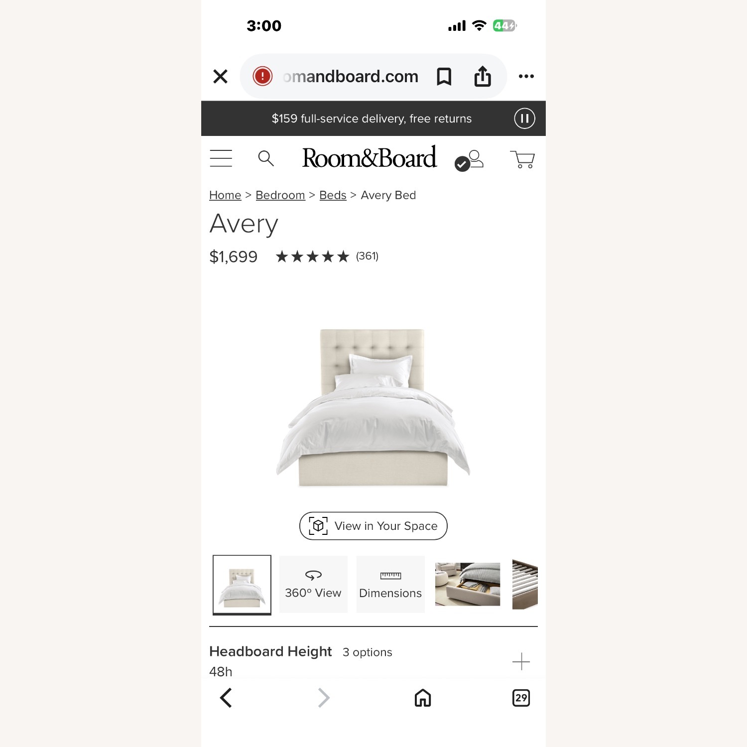 Room & Board Avery Upholstered Twin Bed - image-6