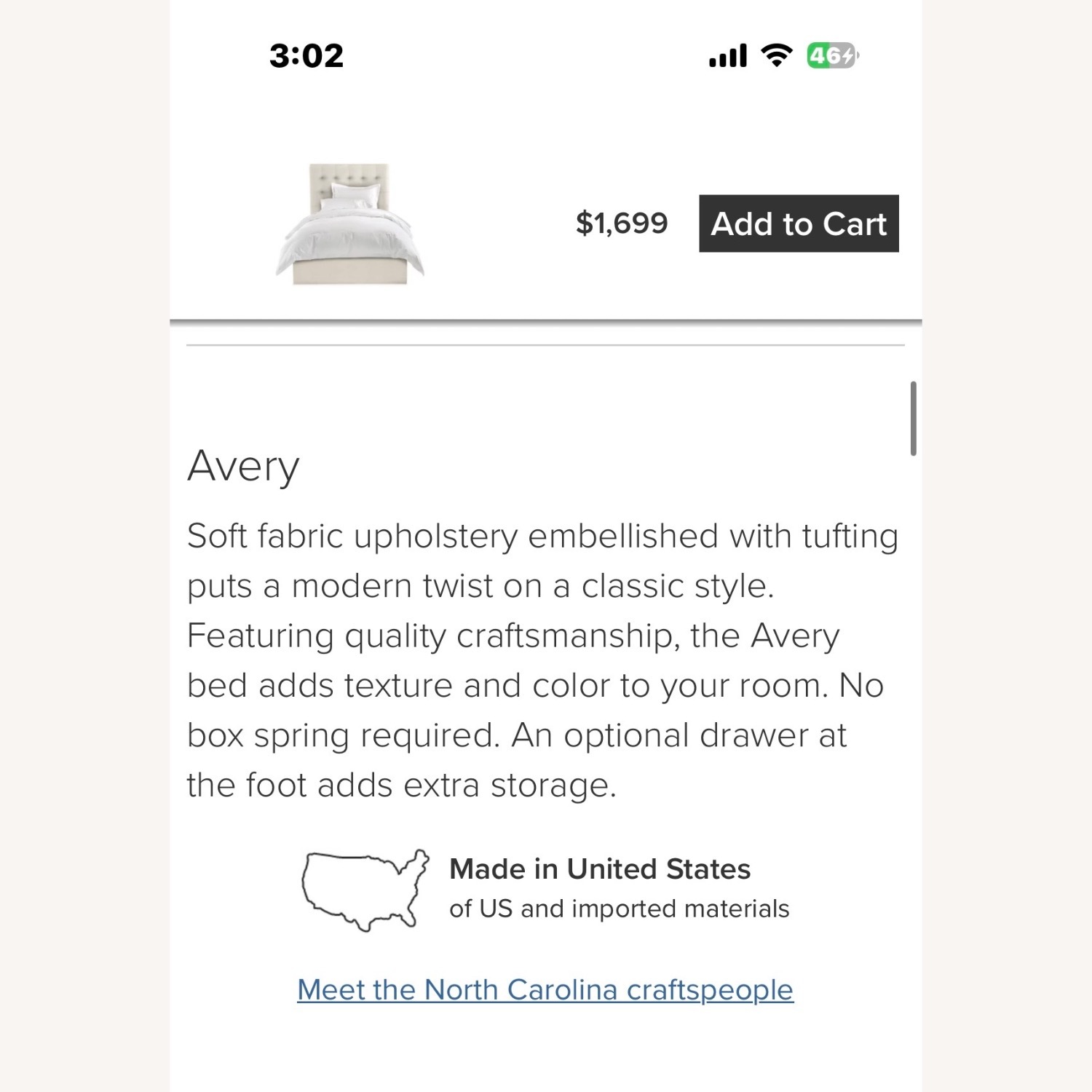 Room & Board Avery Upholstered Twin Bed - image-4