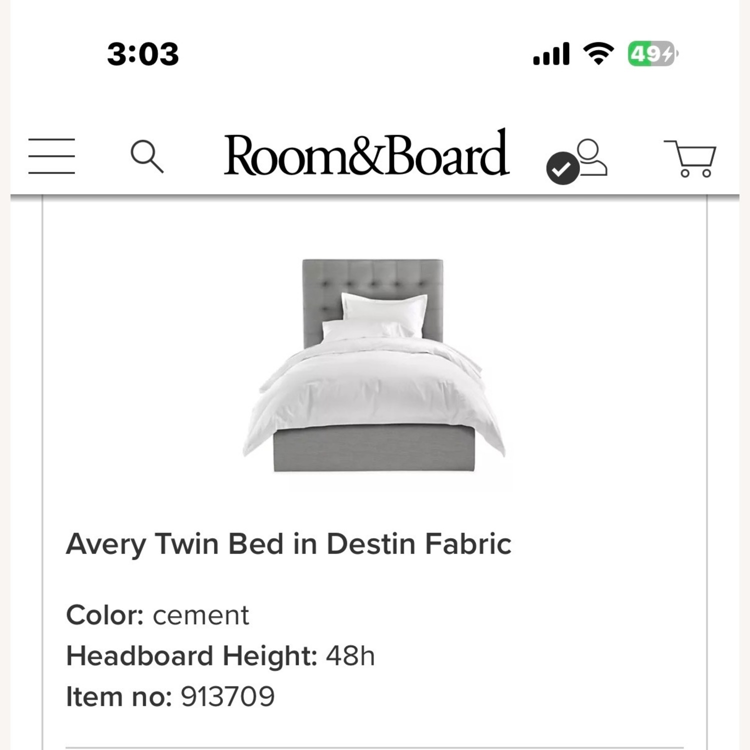 Room & Board Avery Upholstered Twin Bed - image-1