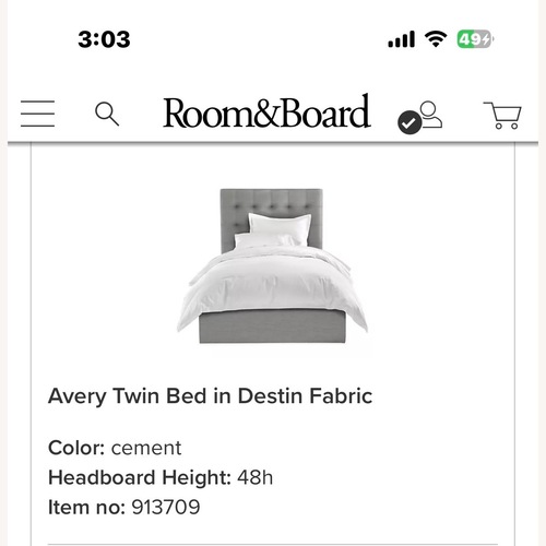 Used Room & Board Avery Upholstered Twin Bed for sale on AptDeco