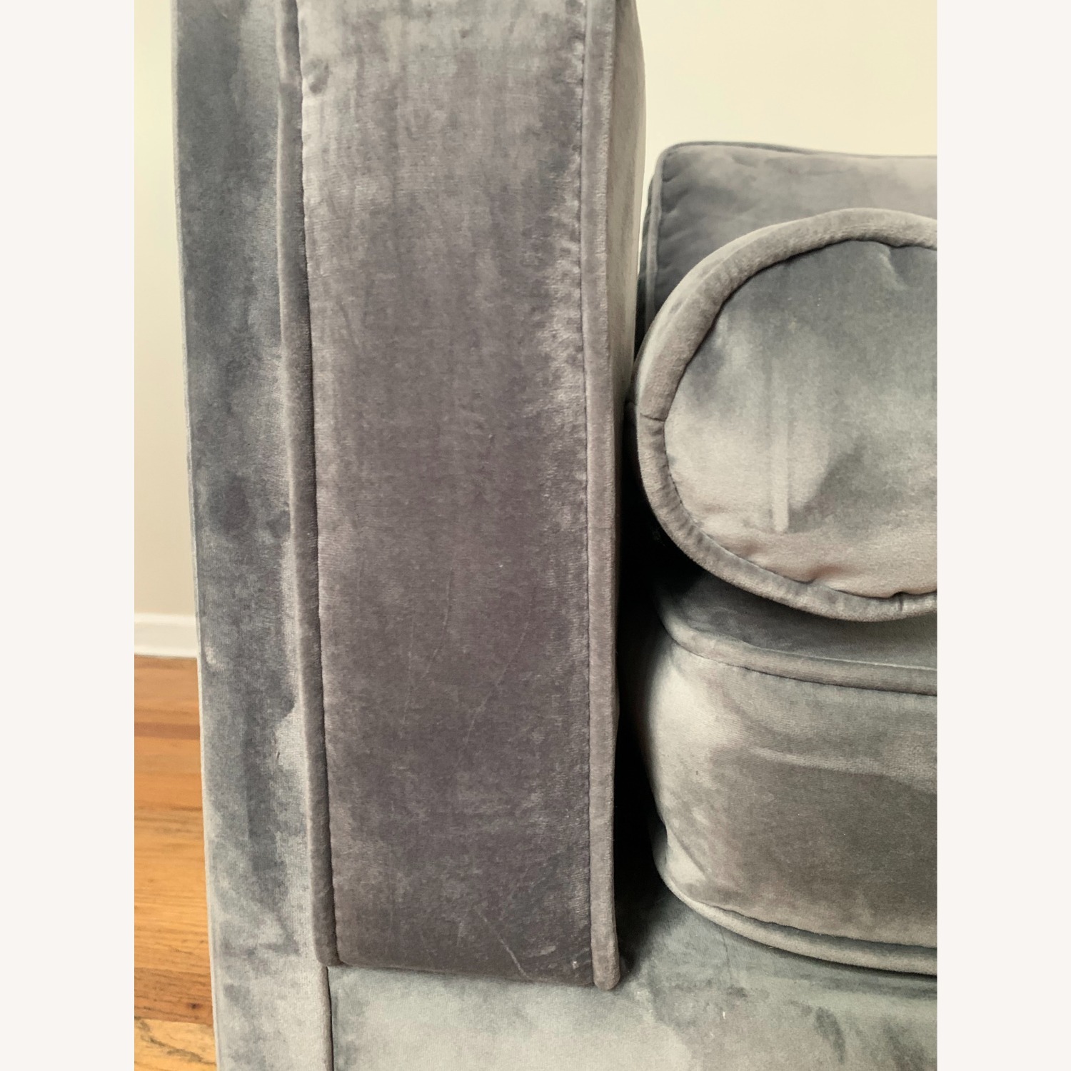 Joss & Main Light Gray Velvet 3+ Seater Sofa - image-5