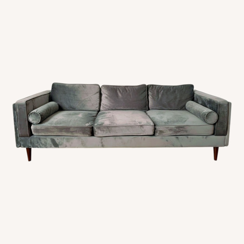 Used Joss & Main Light Gray Velvet 3+ Seater Sofa for sale on AptDeco