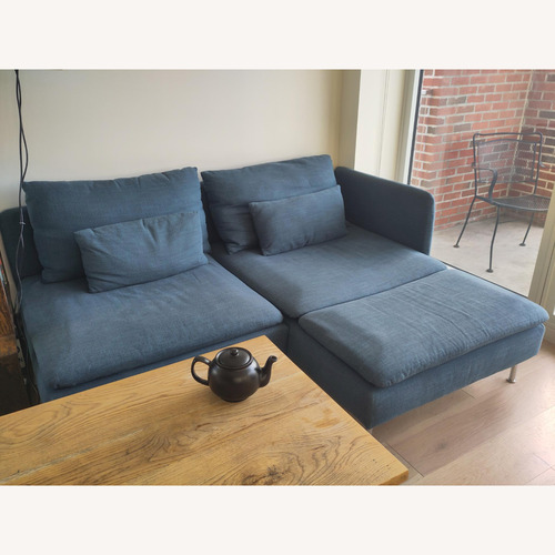 Used IKEA Söderhamn Blue Fabric 2 Seater Sofa for sale on AptDeco
