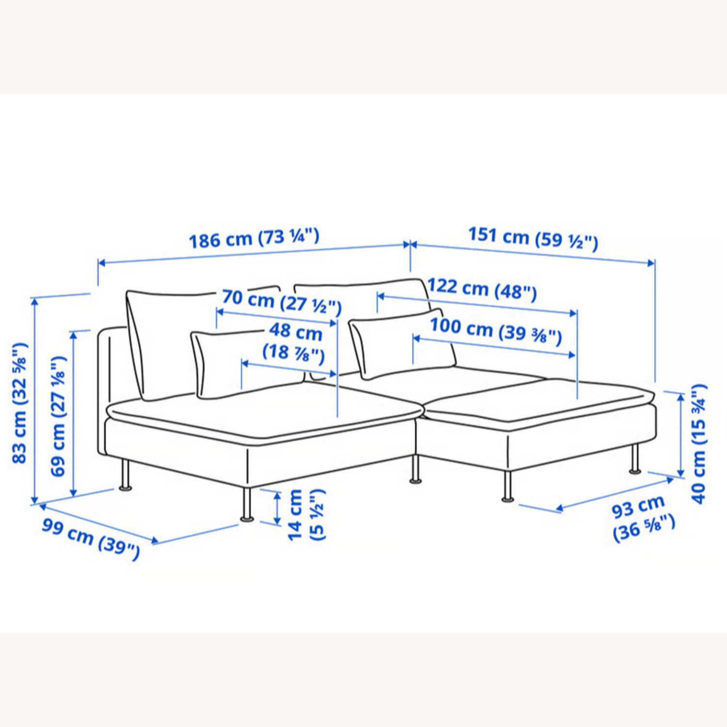 IKEA Söderhamn Blue Fabric 2 Seater Sofa - image-4