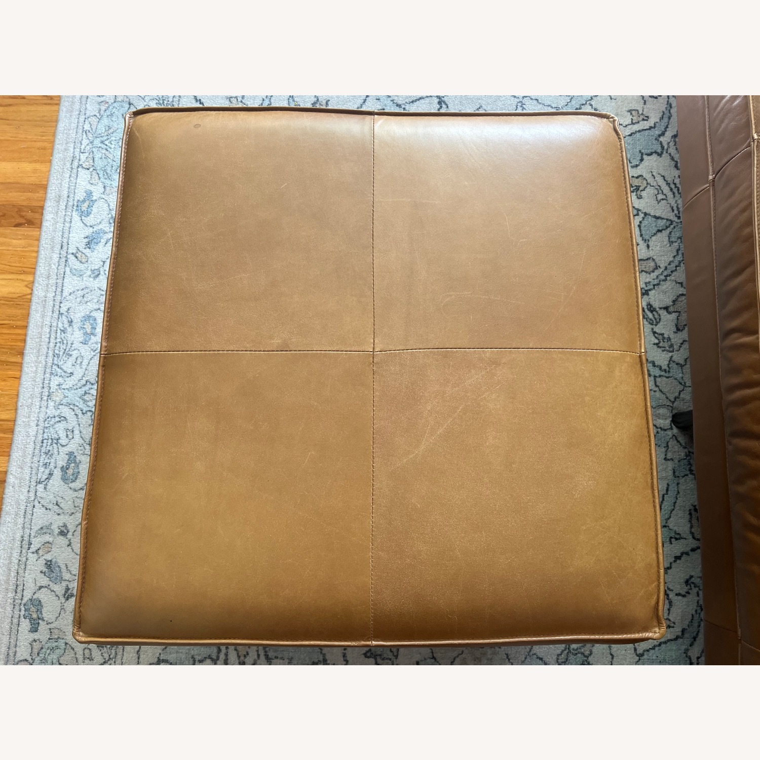 West Elm Leather 3+ Seater Sofa & Ottoman - image-6