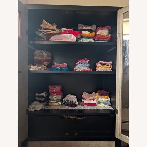 Used Fusion Black & Gray 2 Drawer Armoire for sale on AptDeco