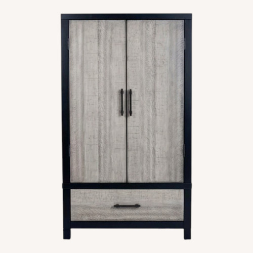 Used Fusion Black & Gray 2 Drawer Armoire for sale on AptDeco