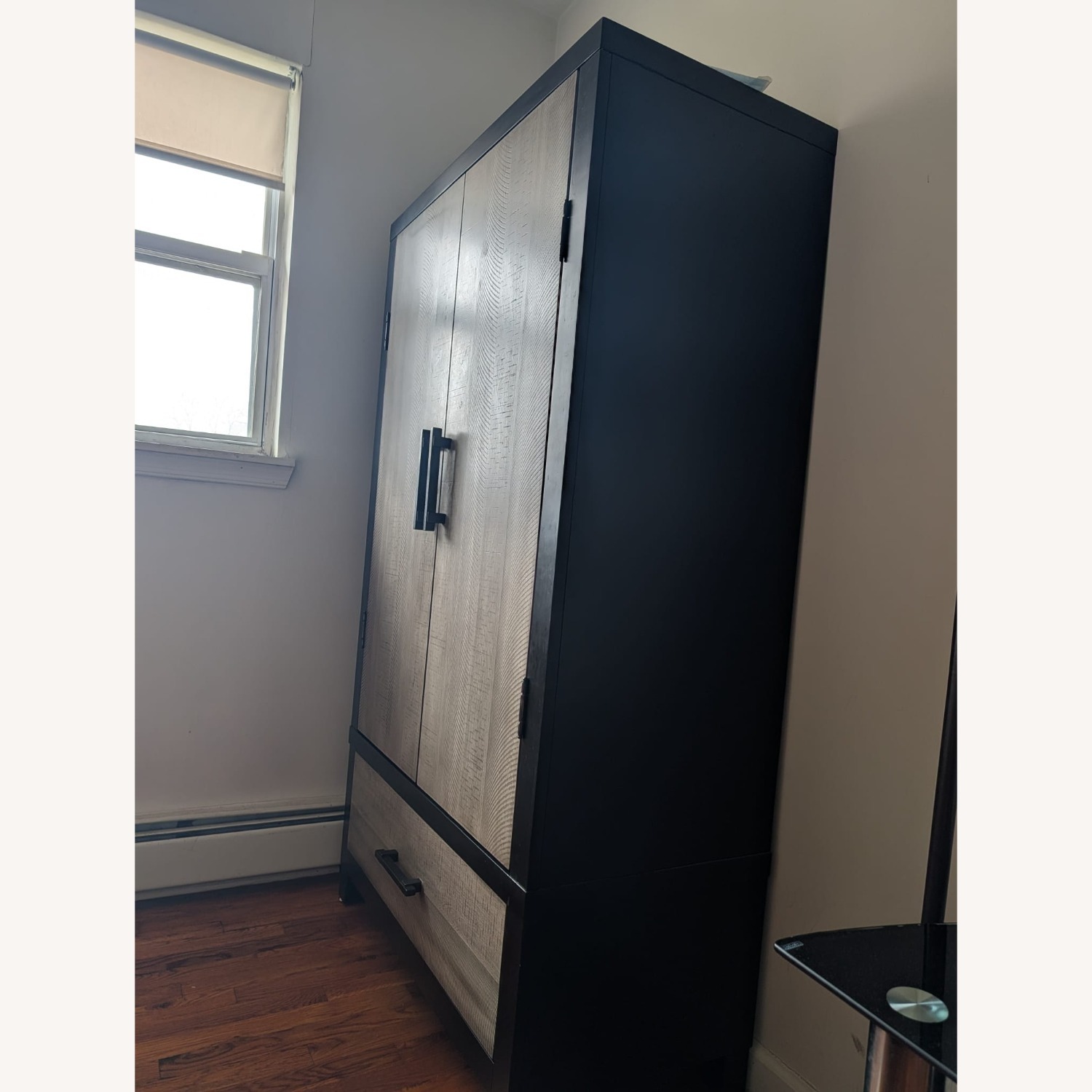 Fusion Black & Gray 2 Drawer Armoire - image-8