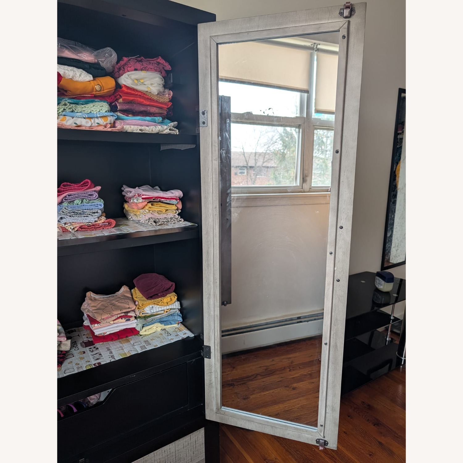 Fusion Black & Gray 2 Drawer Armoire - image-2