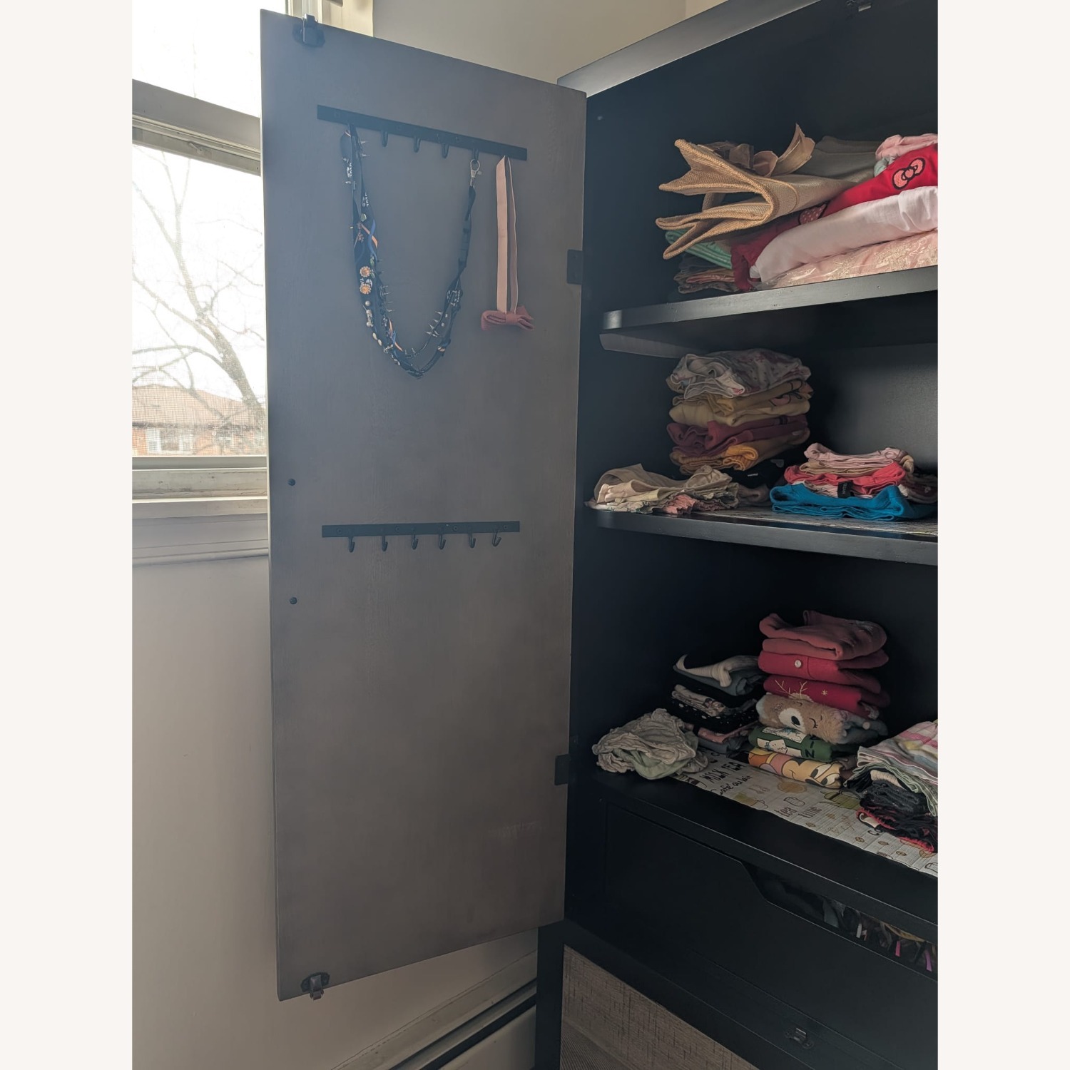 Fusion Black & Gray 2 Drawer Armoire - image-6