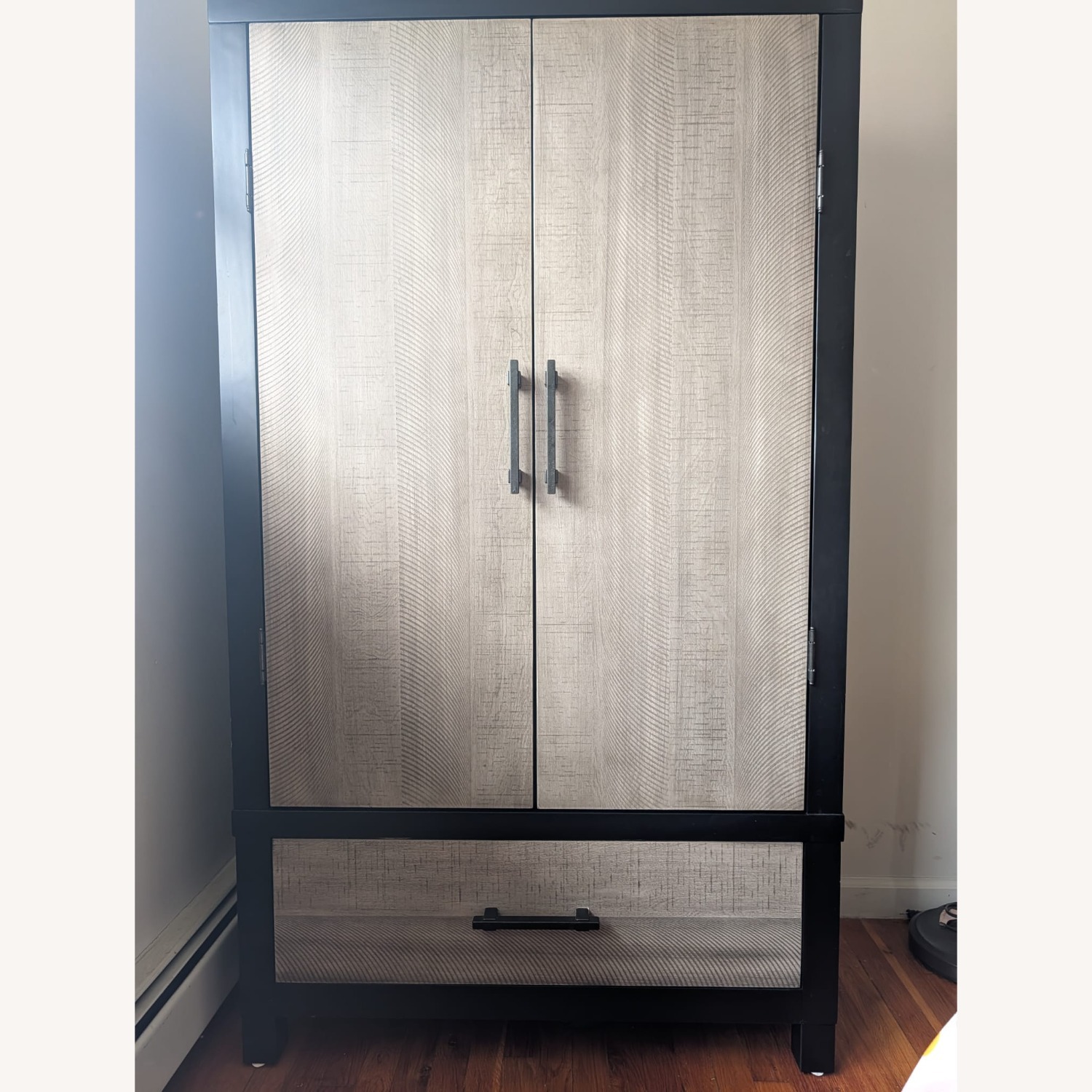 Fusion Black & Gray 2 Drawer Armoire - image-4