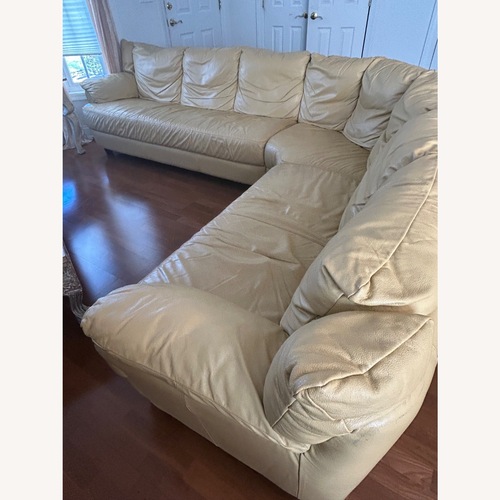Used Natuzzi 3 Piece Leather Sectional for sale on AptDeco