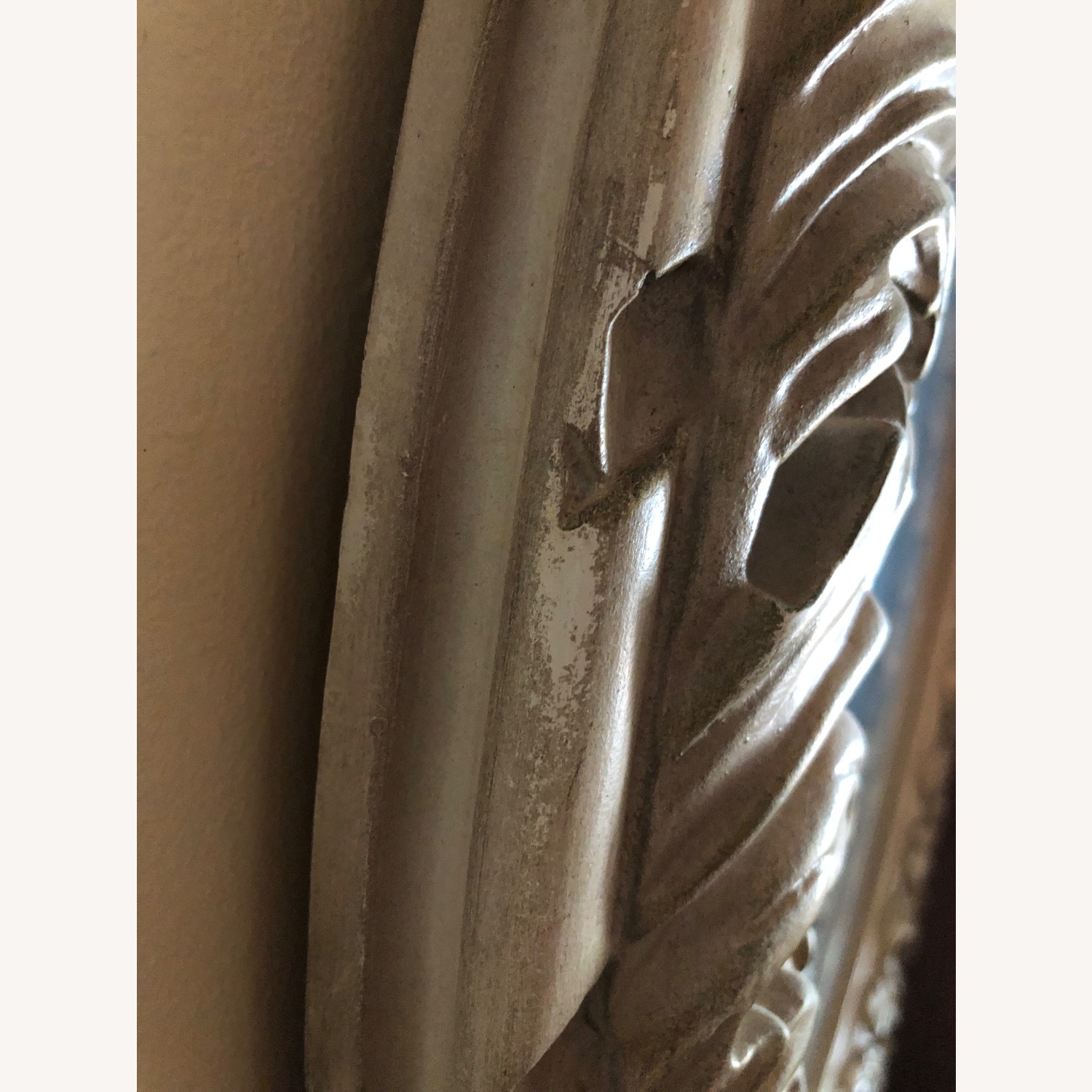 Vintage/Antique Light Brown Wood Wall Mirror - image-2